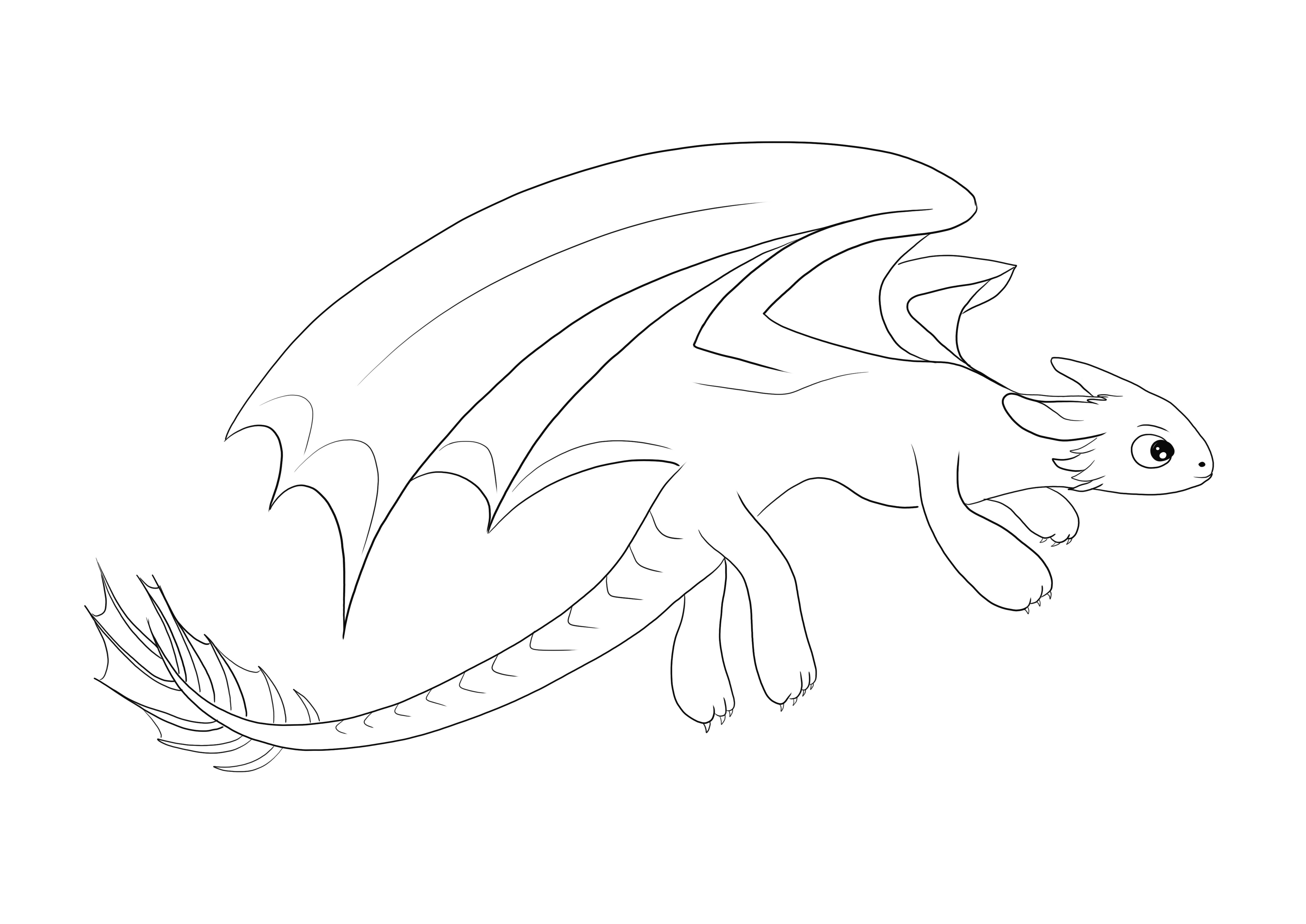 Print our night fury dragon coloring sheet for free and try your artistic skills