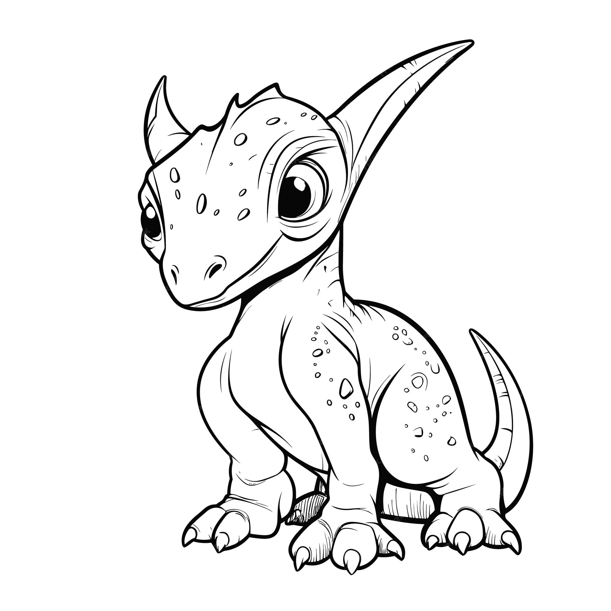 Premium vector parasaurolophus coloring pages for kid