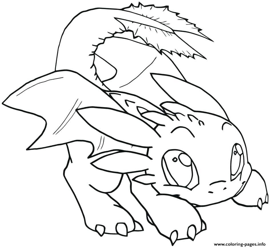 Night fury baby toothless dragon coloring page printable