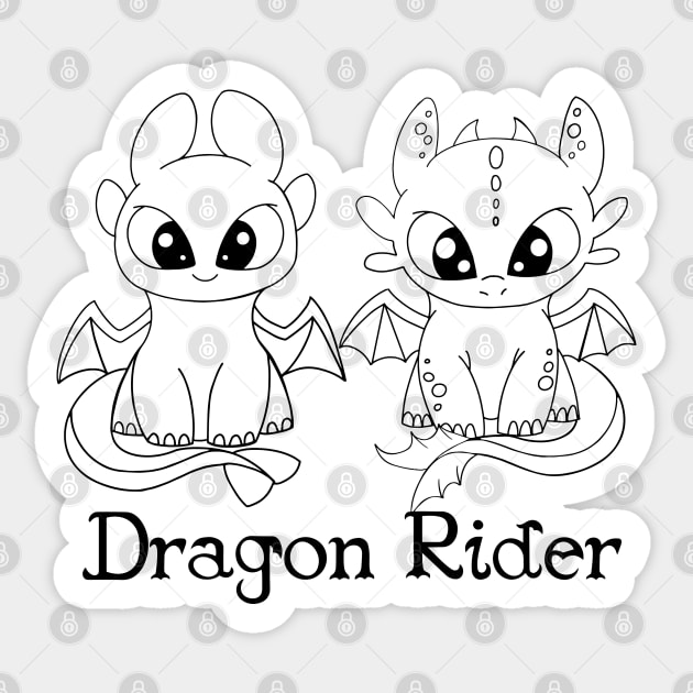 Dragon rider coloring night fury light fury toothless chibi httyd fanart nursery design halloween kids