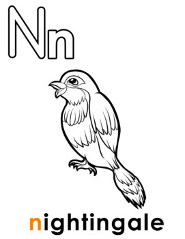 Nightingale coloring page by think feel and learn tpt
