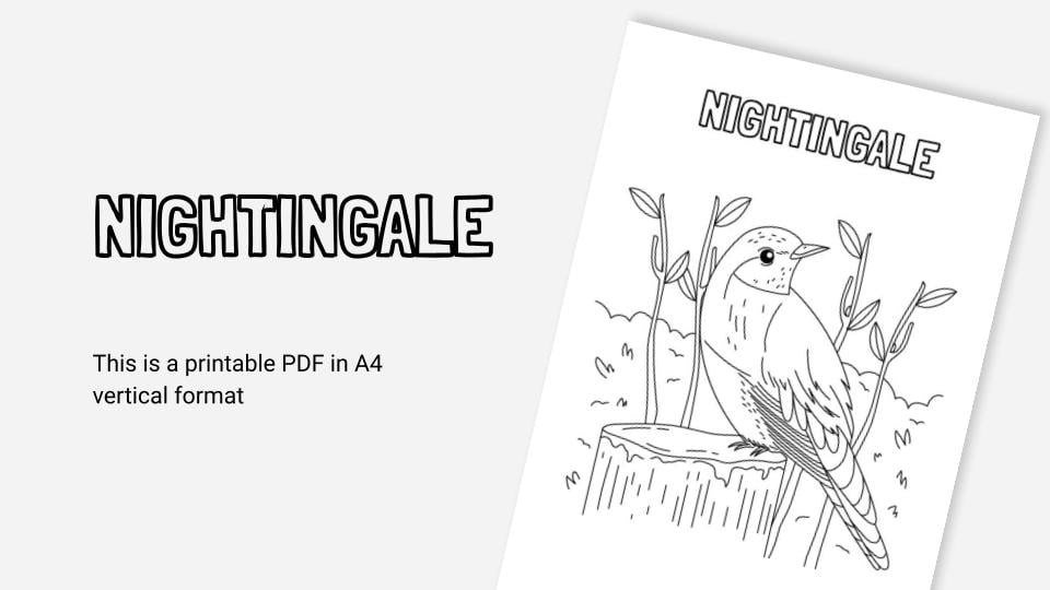Nightingale printable coloring worksheet