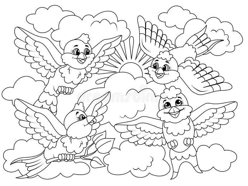 Nightingale coloring stock illustrations â nightingale coloring stock illustrations vectors clipart