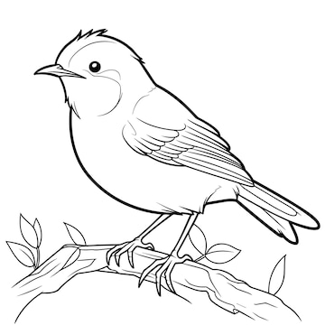Premium vector nightingale coloring pages for kid