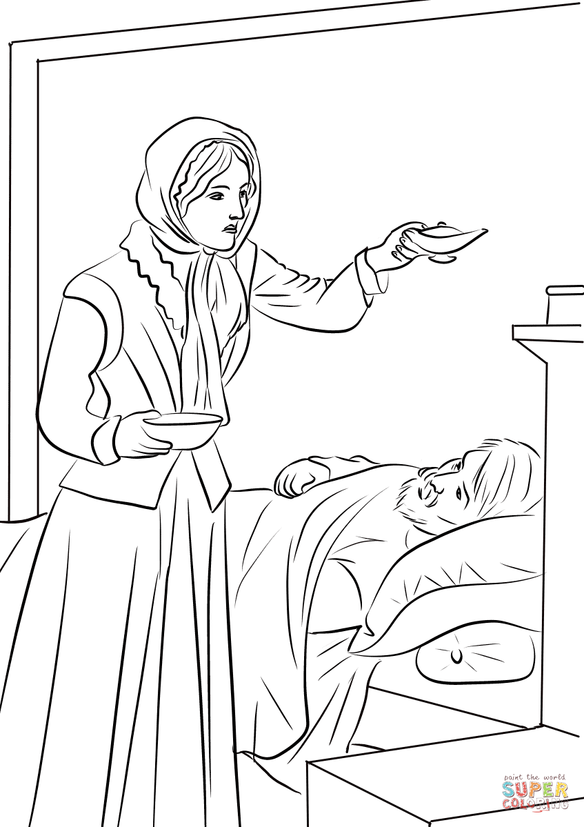 Florence nightingale coloring page free printable coloring pages