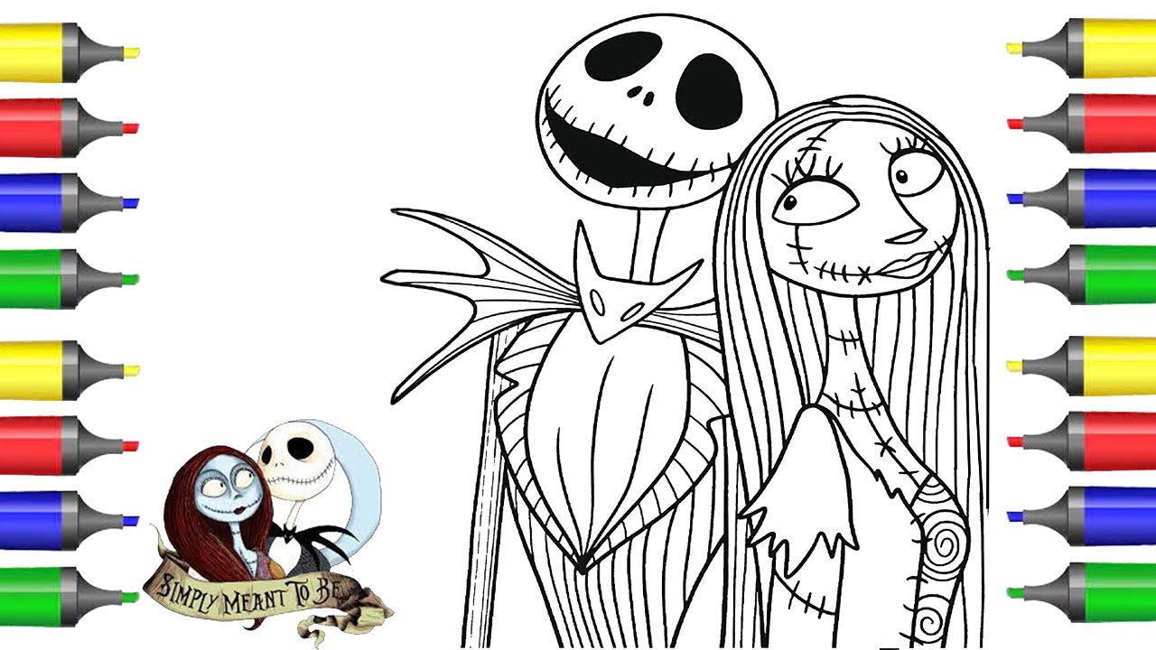 Coloring jack skellington sally the nightare before christas coloring page usic ncs