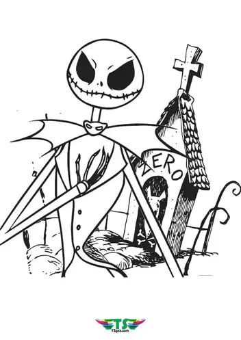 Iconic jack skellington coloring page from nightmare before christmas