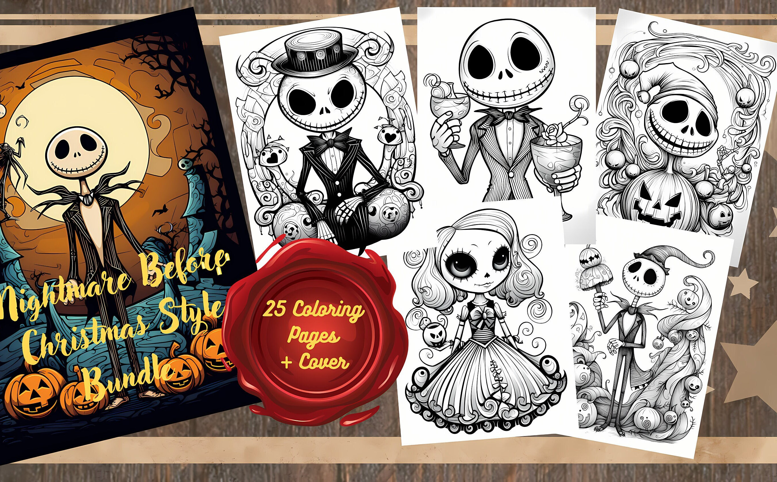 Jack sally coloring book nightmare before christmas style coloring pages jack skellington fan gift stress relief