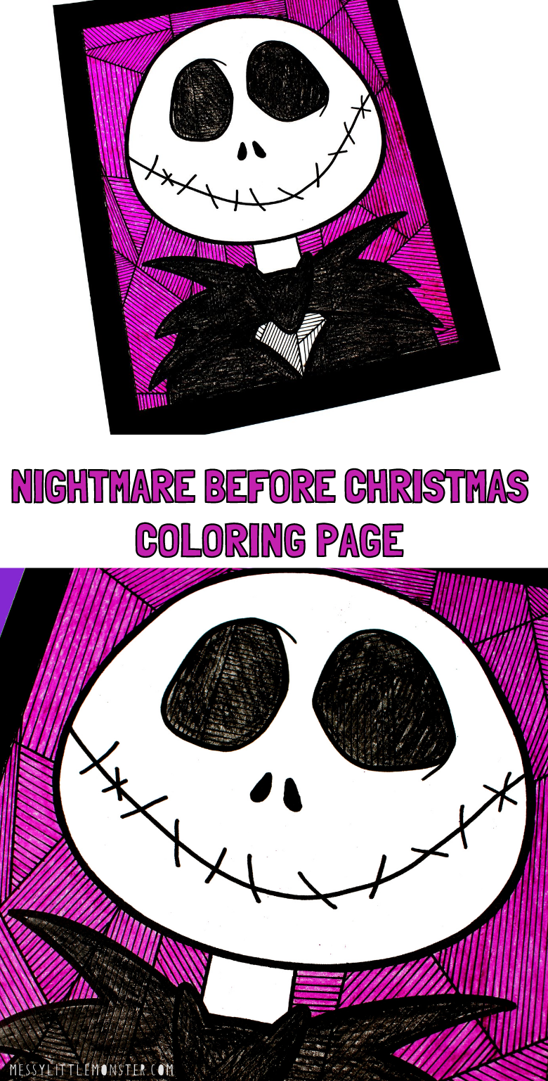 Jack skellington nightmare before christmas coloring page