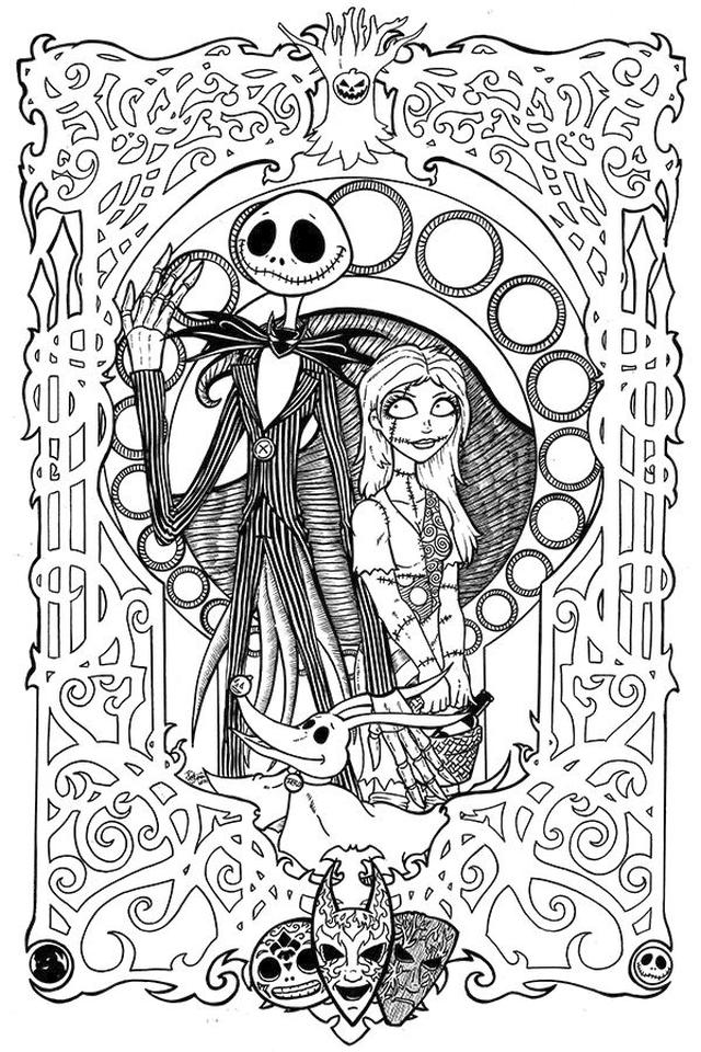 Free printable nightmare before christmas coloring pages