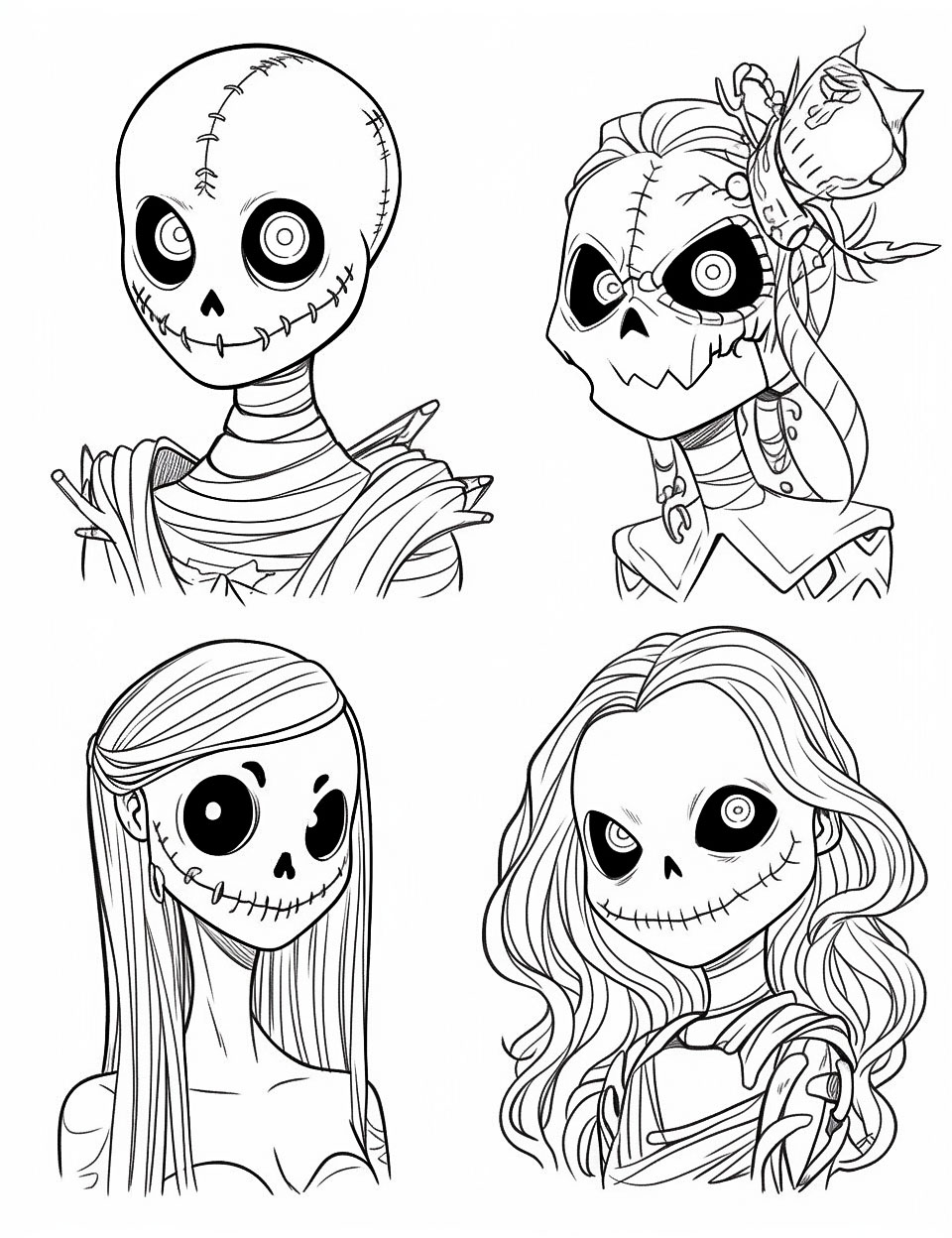 Spooky halloween coloring pages for kids and adults