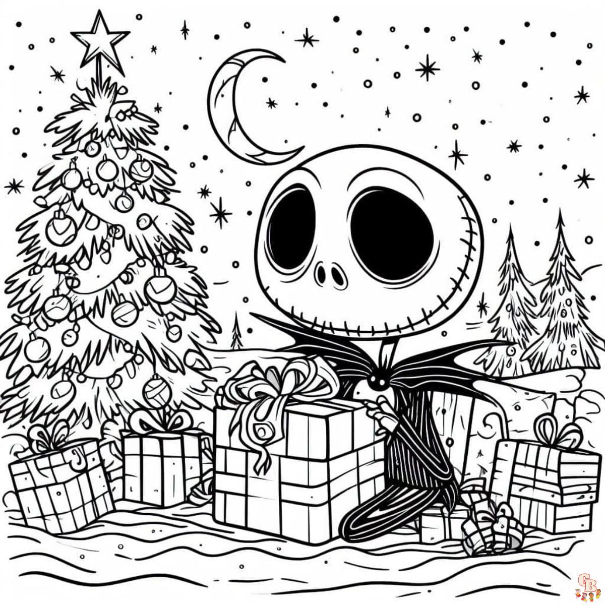 Free printable nightmare before christmas coloring pages