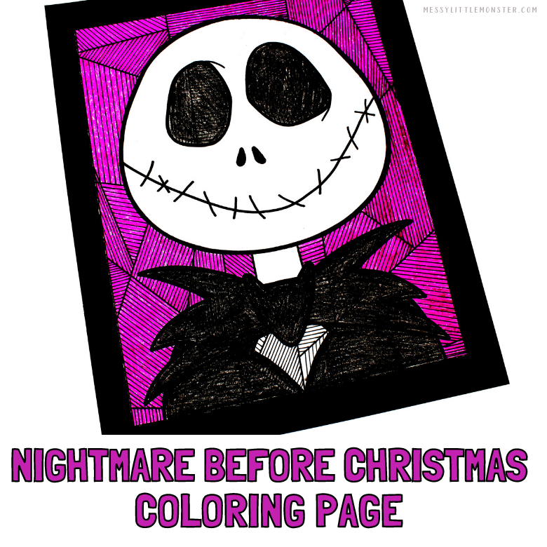 Jack skellington nightmare before christmas coloring page