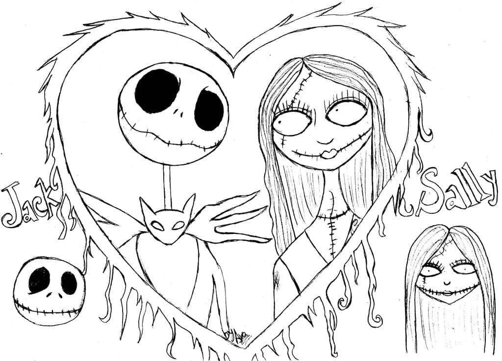 Nightmare before christmas coloring pages download and print