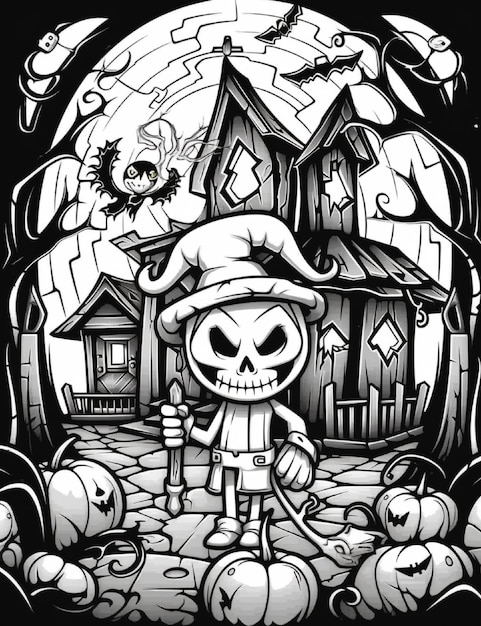 Premium vector halloween coloring pages for kids