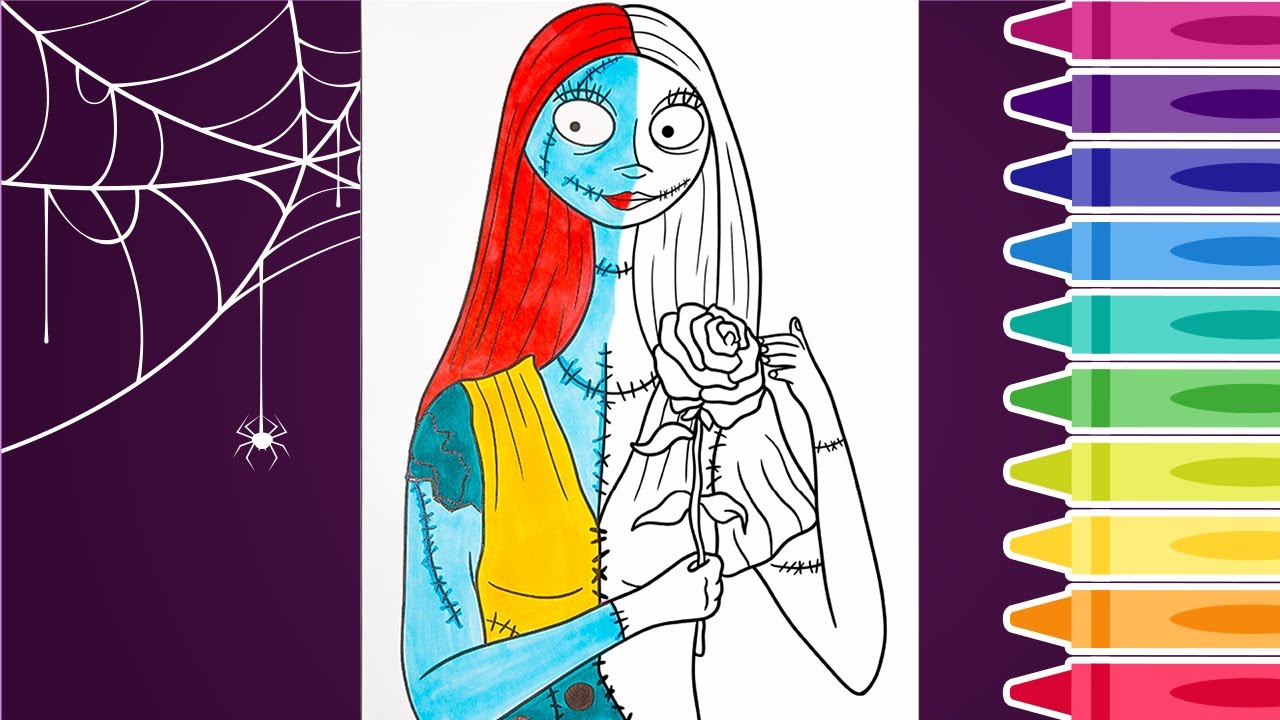 Coloring sally the nightmare before christmas halloween coloring page