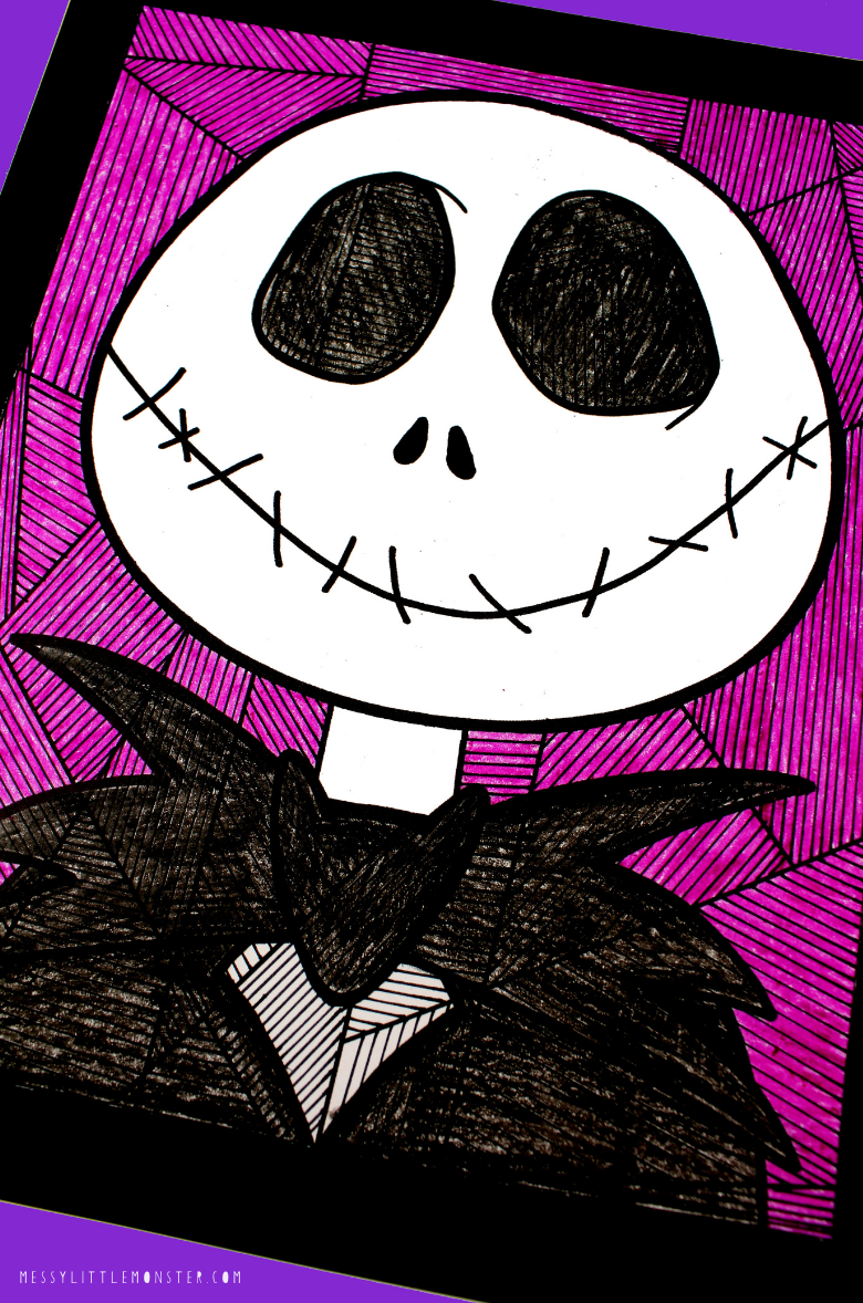 Jack skellington nightmare before christmas coloring page