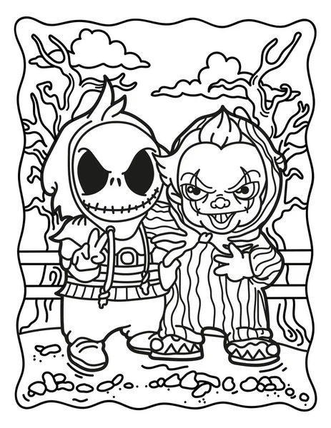 Coloring book children spooky characters coloring book adults halloween coloring stock vector by meineillustrations