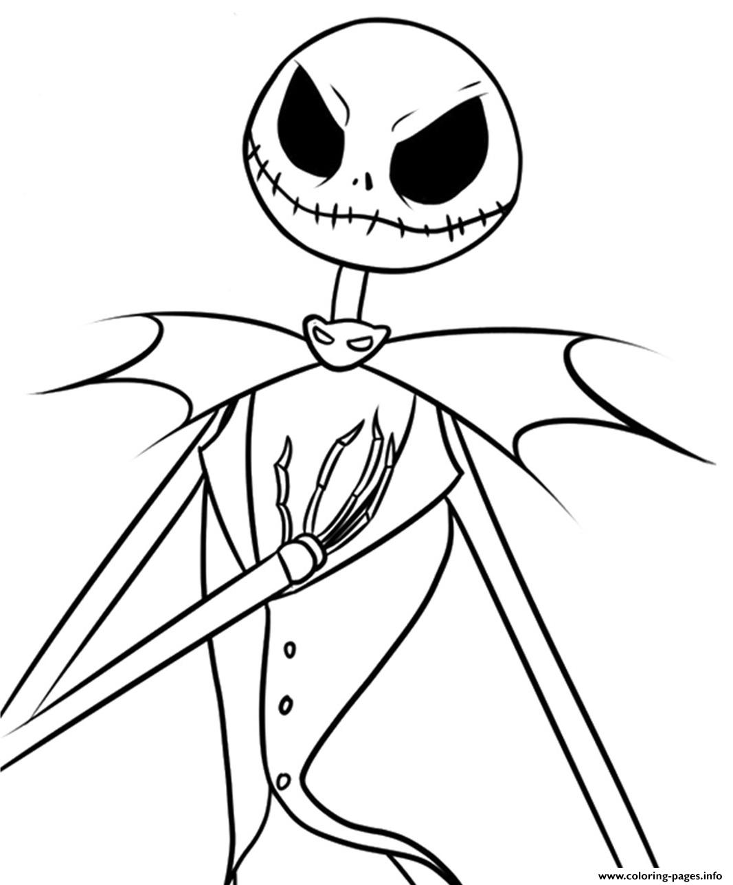 The nightmare before christmas jack and sally coloring page printable