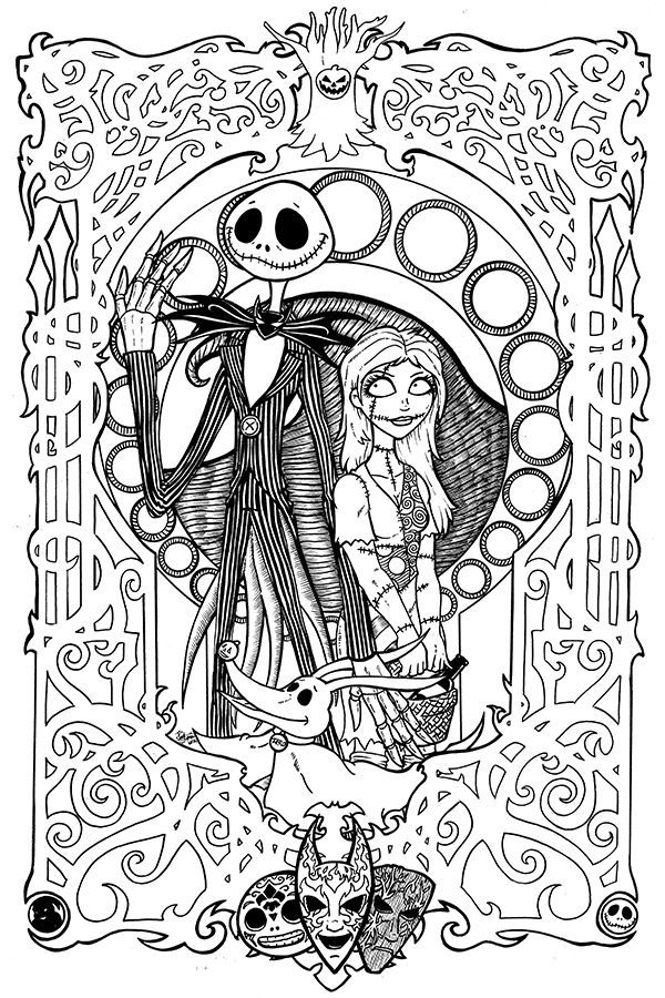 Nightmare before christmas coloring pages