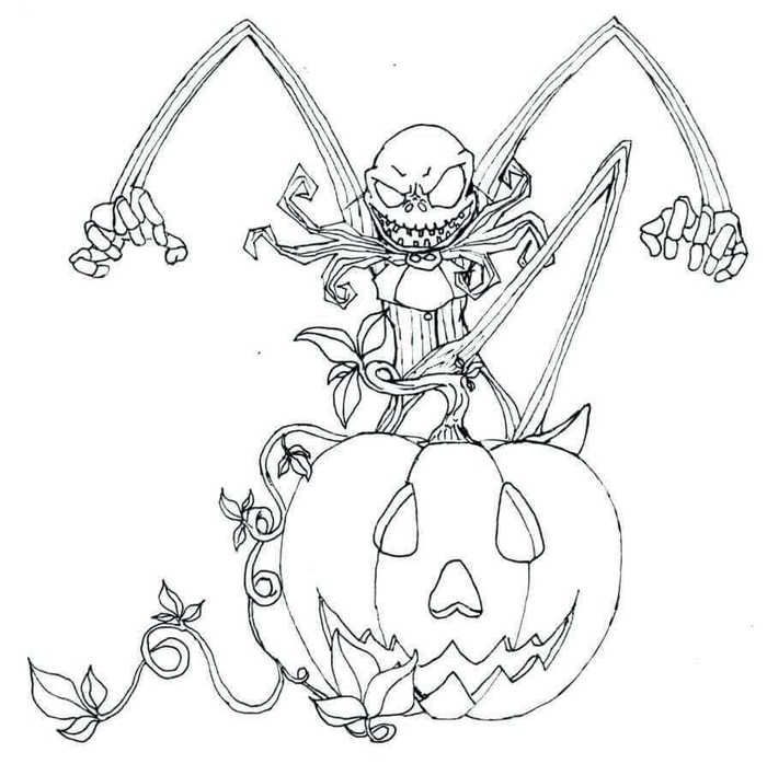 Spooky nightmare before christmas coloring pages