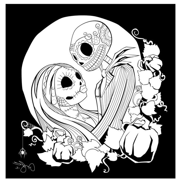 Free printable nightmare before christmas coloring pages