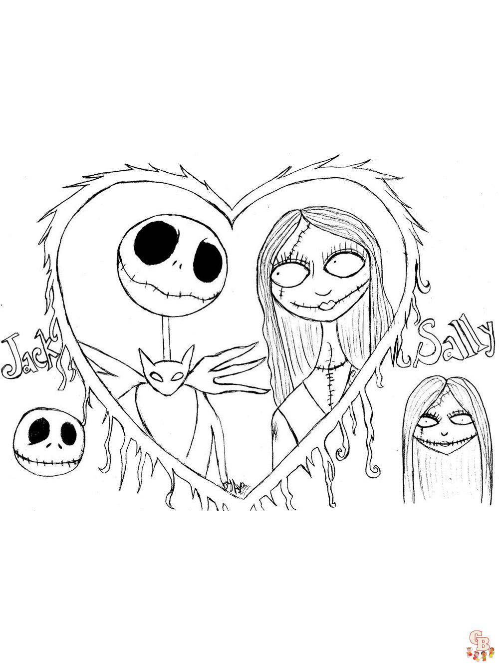 Free printable nightmare before christmas coloring pages