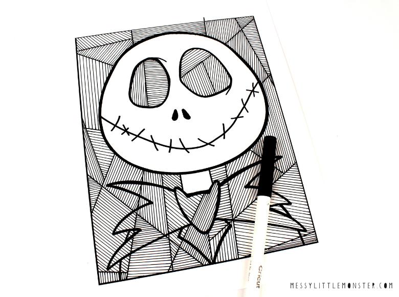 Jack skellington nightmare before christmas coloring page