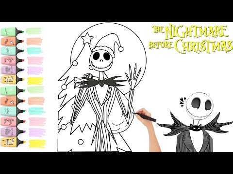 The nightmare before christmas jack coloring and drawing coloring videos for kids coloring