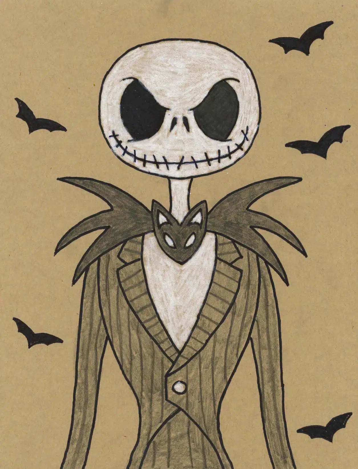 Easy how to draw jack skellington and jack coloring page