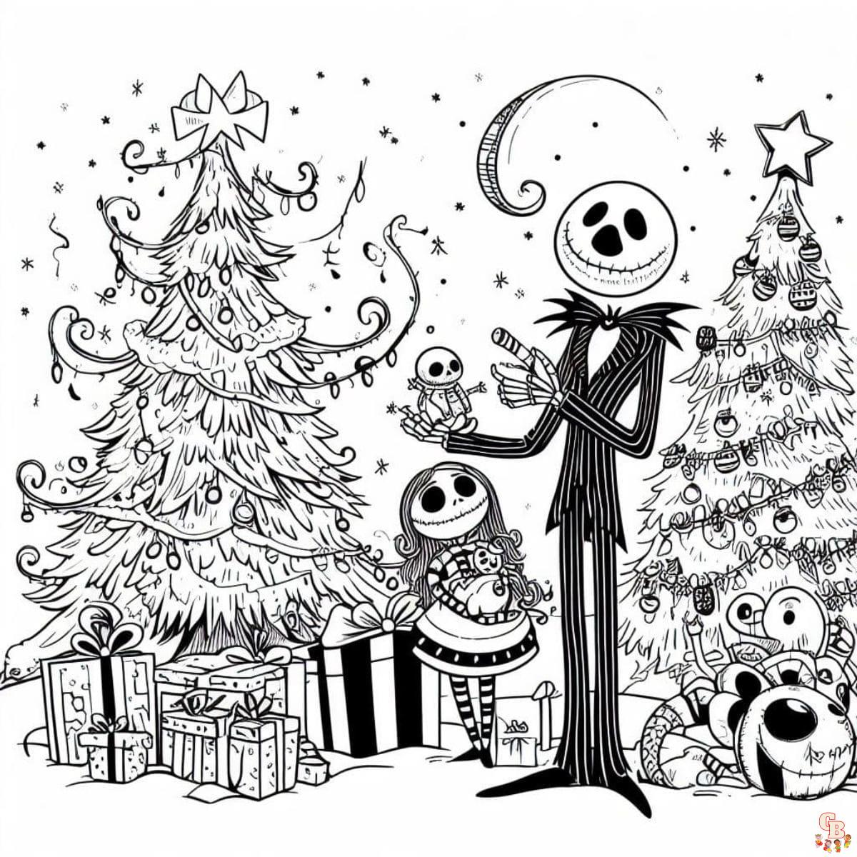 Free printable nightmare before christmas coloring pages