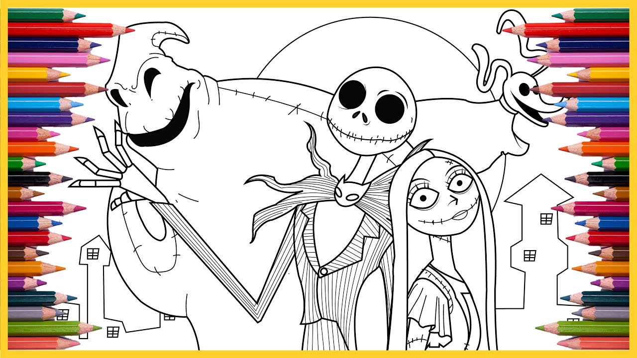 The nightmare before christmas coloring page jack skellington sally oogie boogie zero