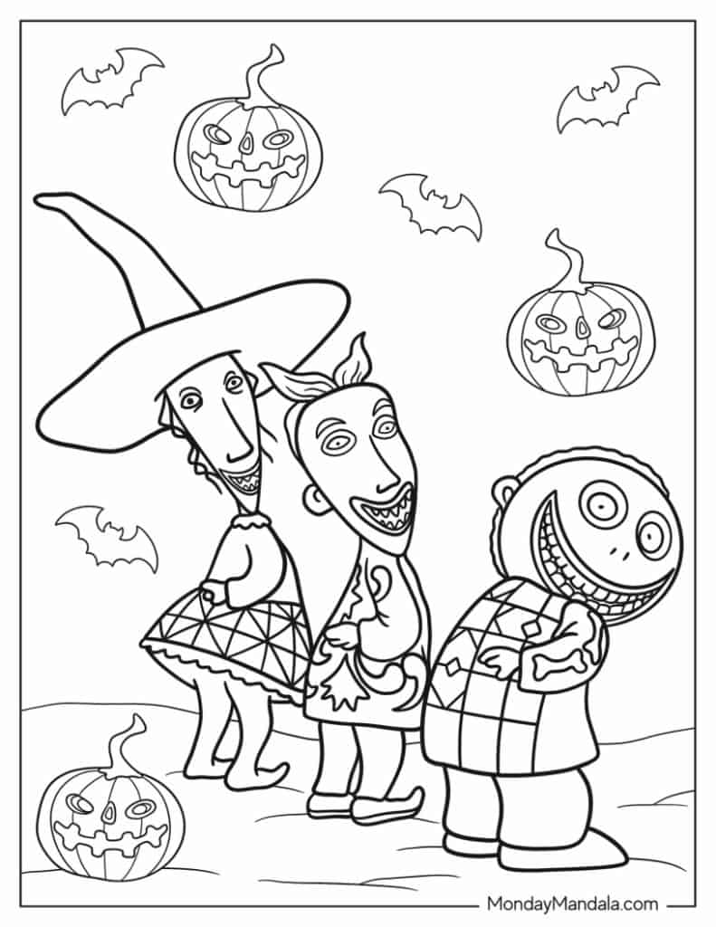 Nightmare before christmas coloring pages free pdfs