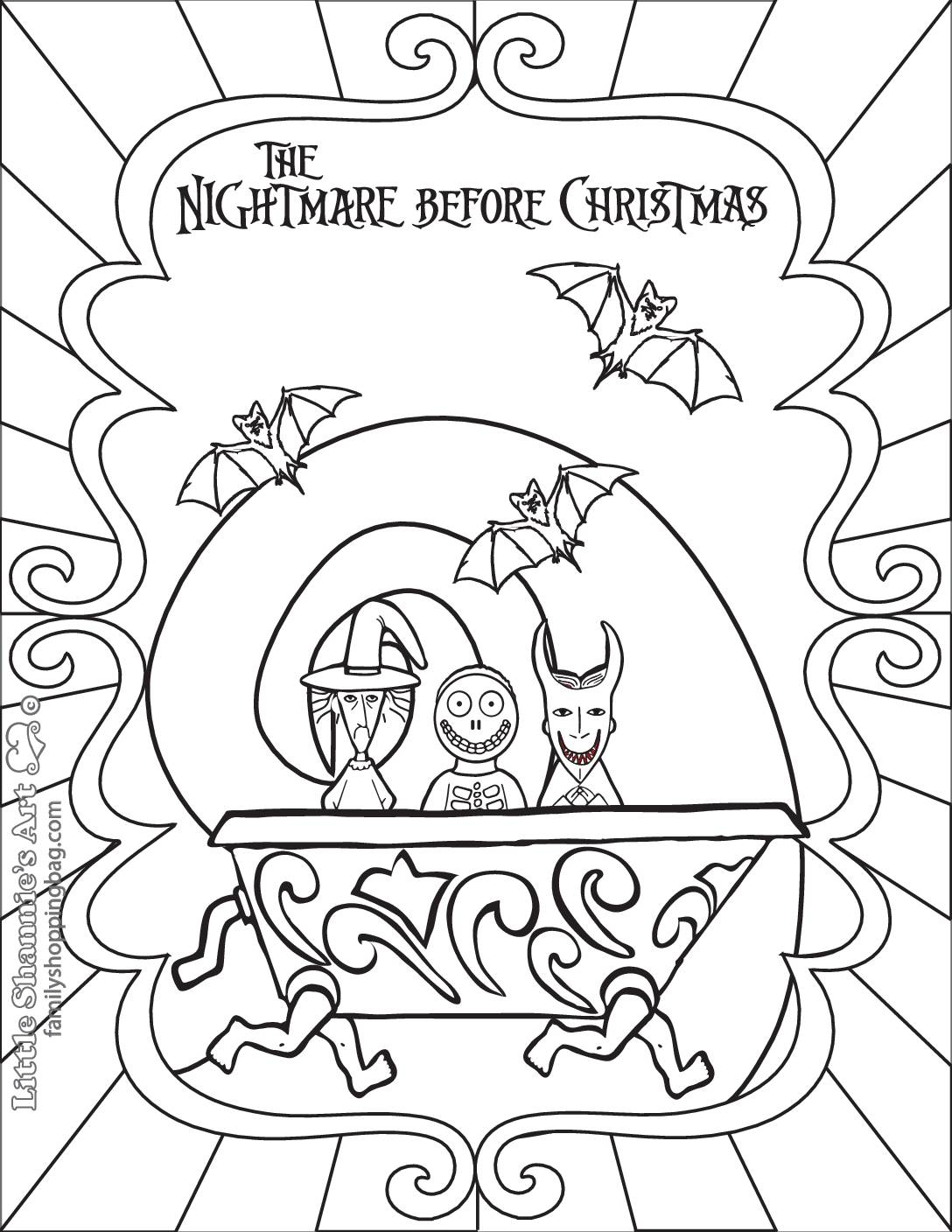 Coloring page nightmare bc