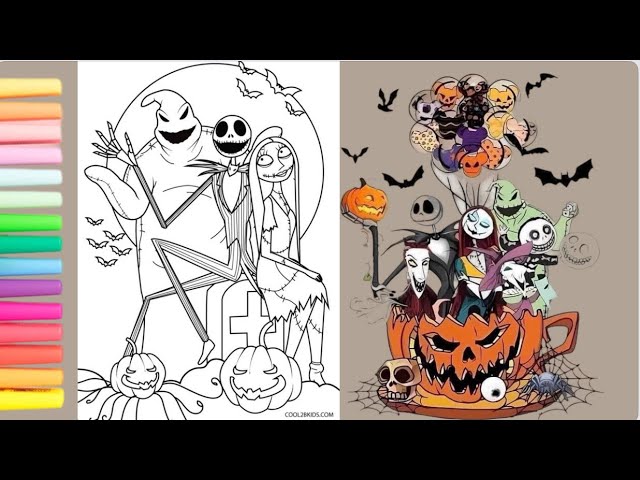 Coloring the nightmare before christmas coloring page