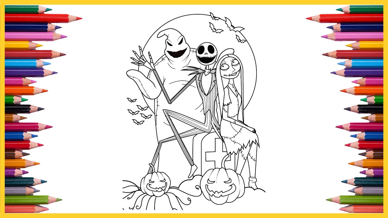 Jack skellington and sally coloring book the nightmare before christmas