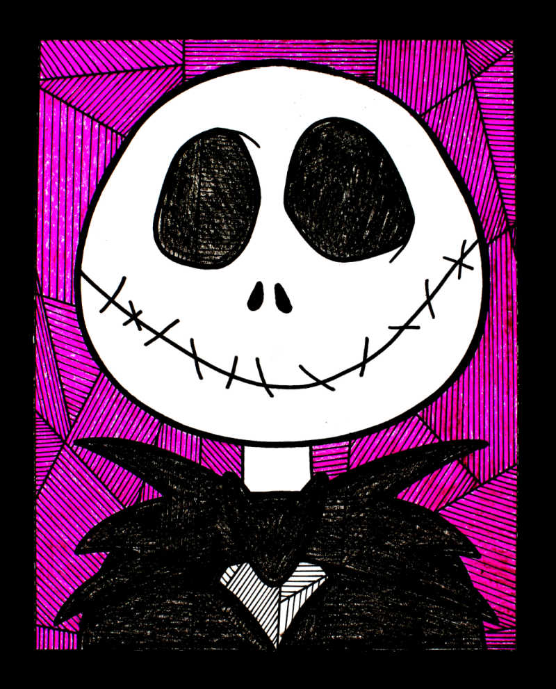 Jack skellington line study coloring page