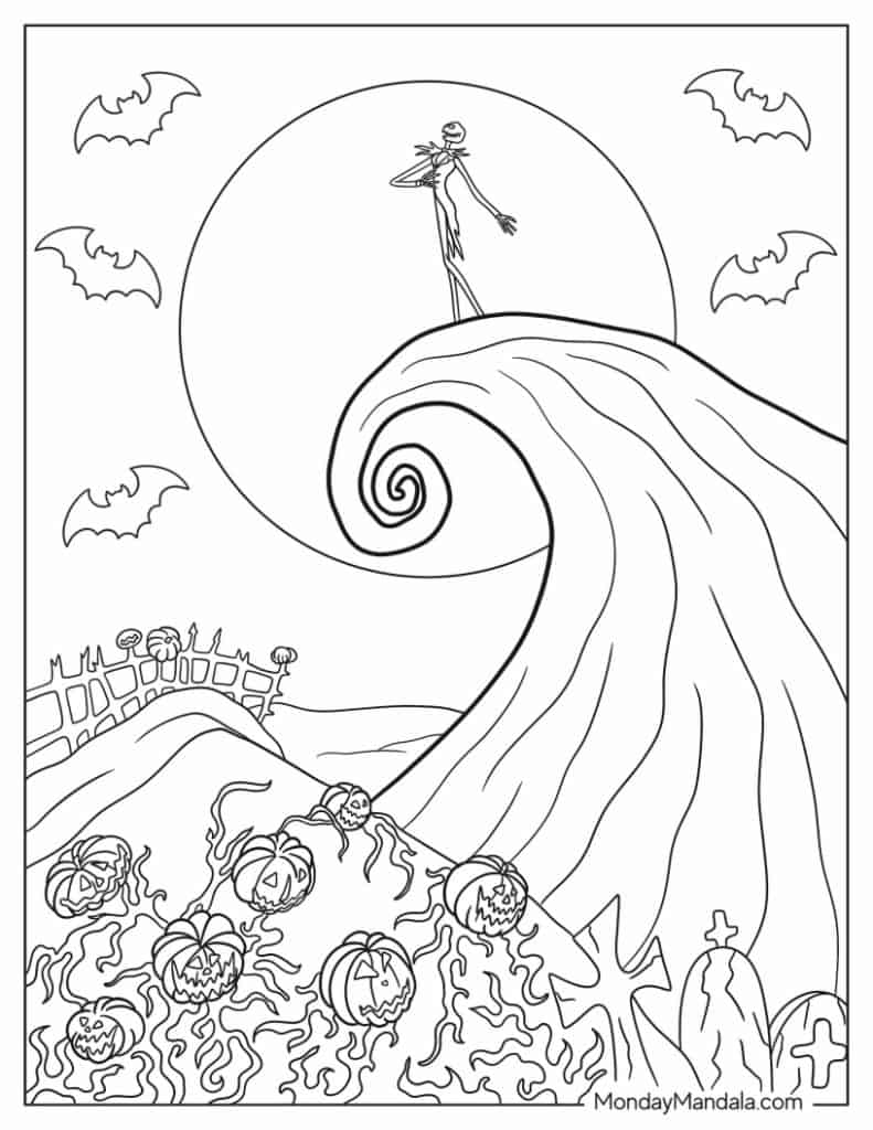 Nightmare before christmas coloring pages free pdfs