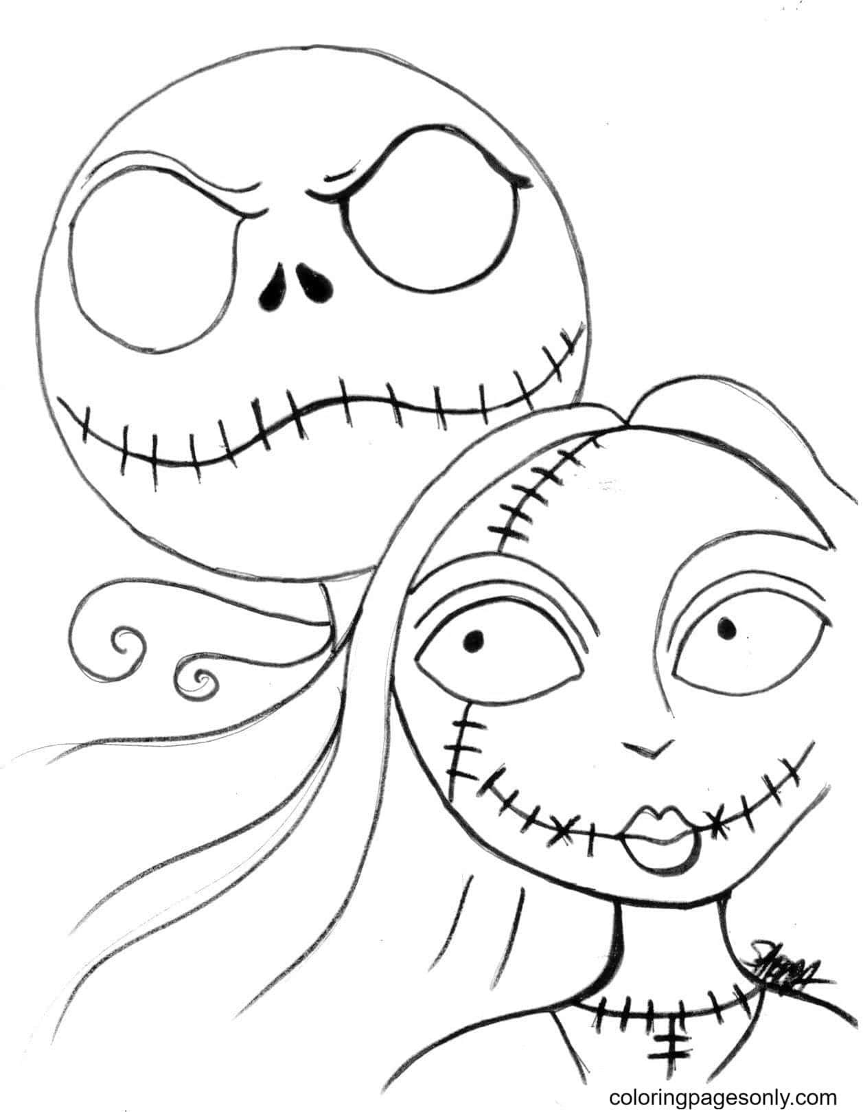 Nightmare before christmas coloring pages printable for free download