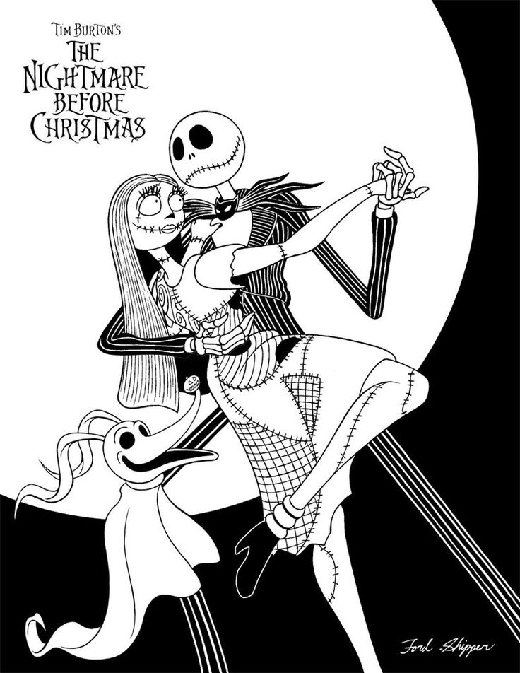 Free printable nightmare before christmas coloring pages