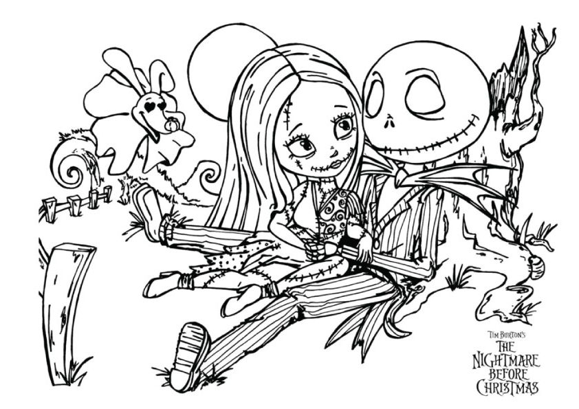 Free printable nightmare before christmas coloring pages