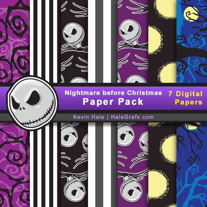 Free nightmare before christmas digital paper pack