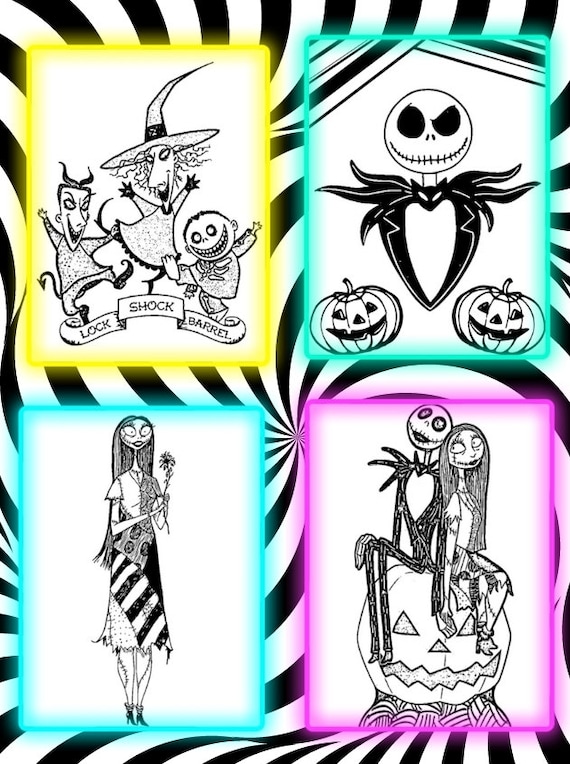 The nightmare before christmas coloring pages illustrations of jack skeleton and more for relaxation