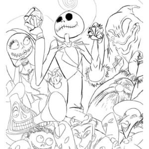 Nightmare before christmas coloring pages printable for free download