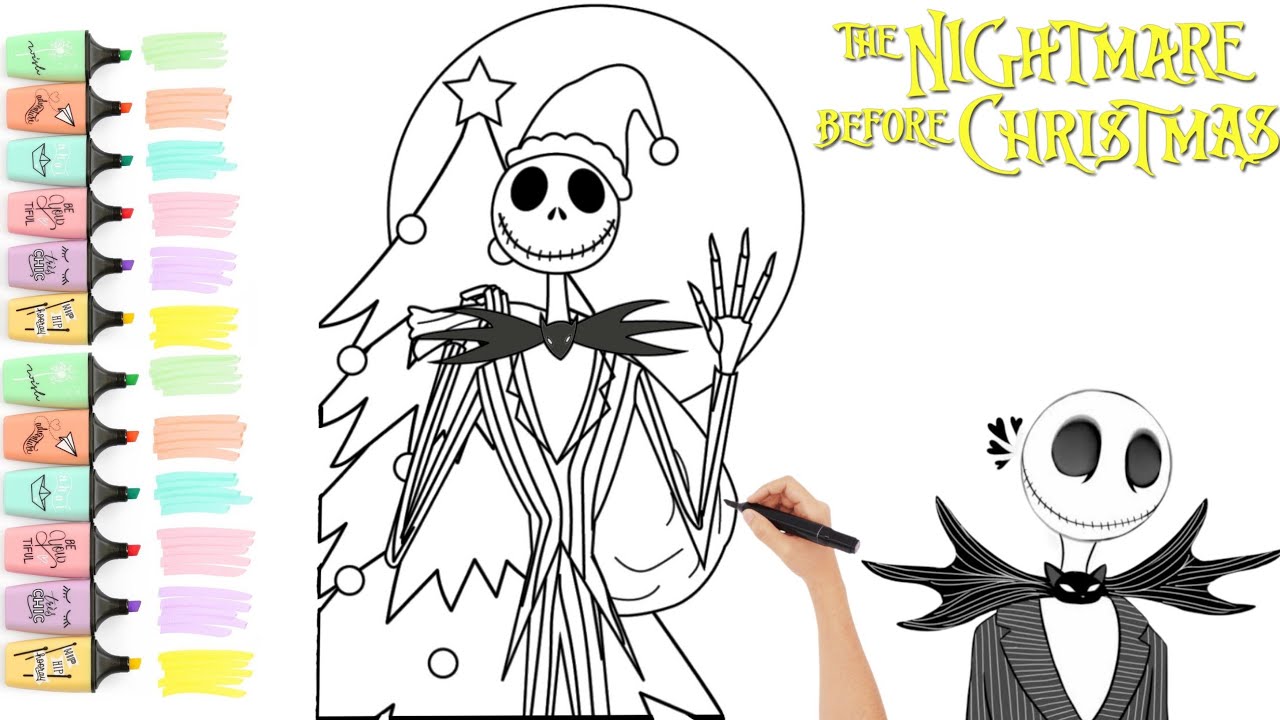 The nightmare before christmas jack coloring and drawing coloring videos for kids coloring