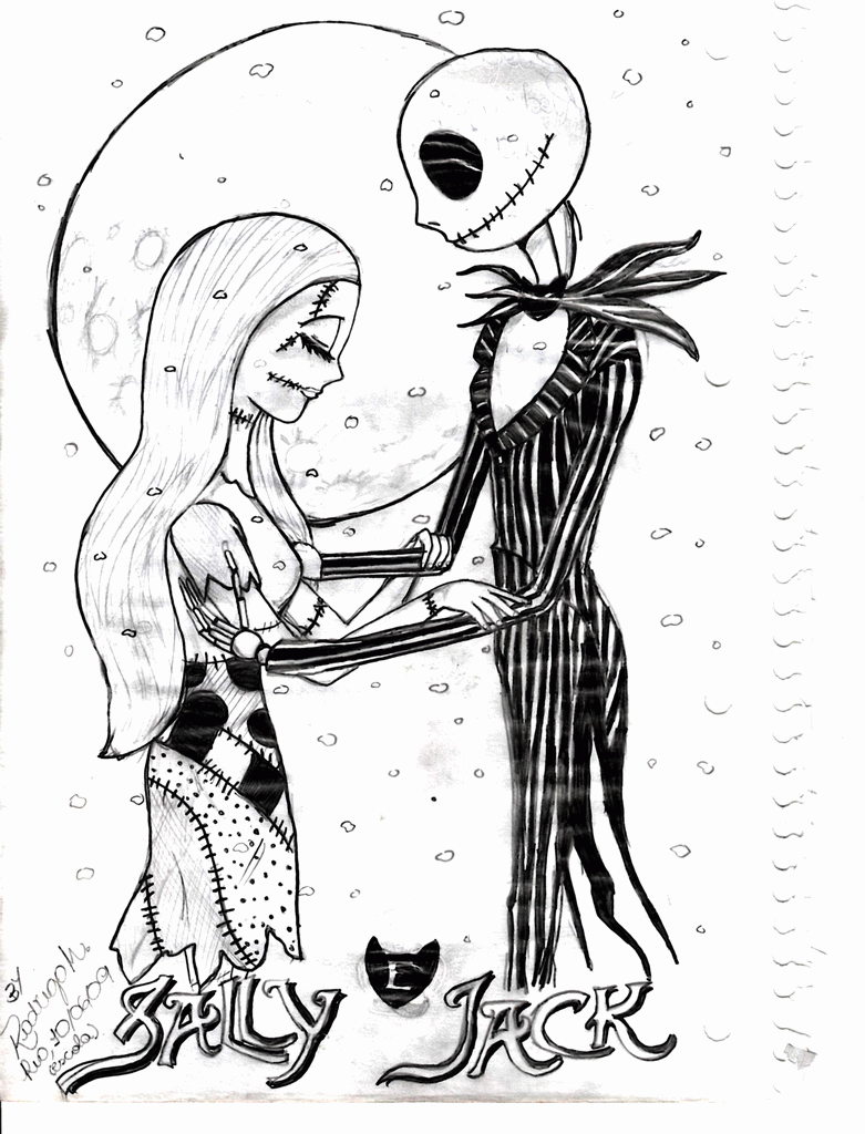 Jack skellington coloring pages printable for free download