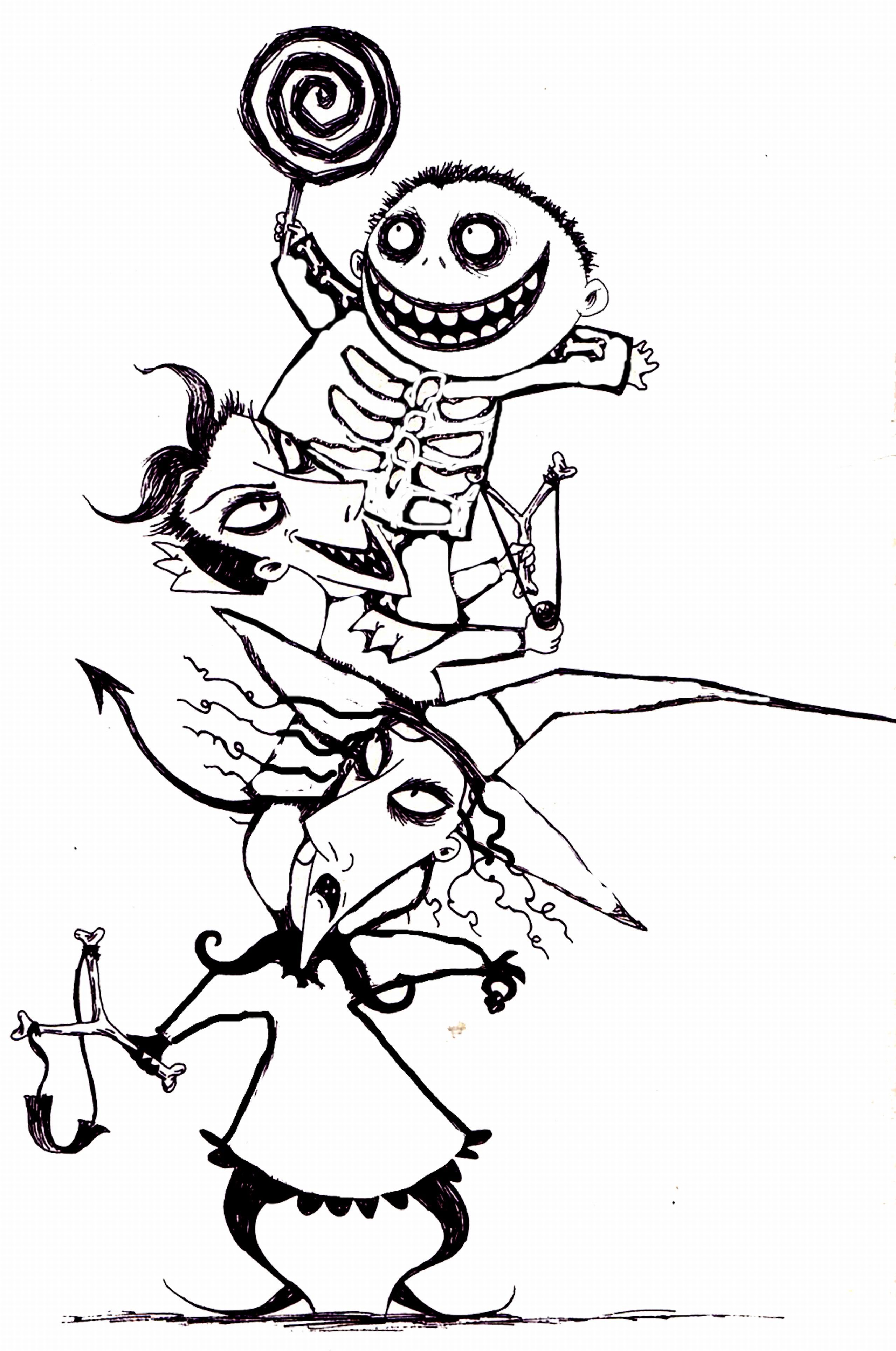 Free printable nightmare before christmas coloring pages