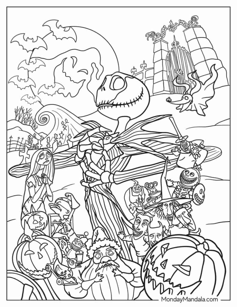 Nightmare before christmas coloring pages free pdfs