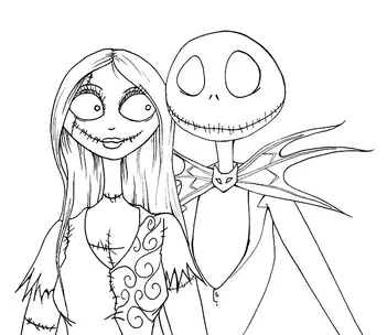 Iconic jack skellington coloring page from nightmare before christmas