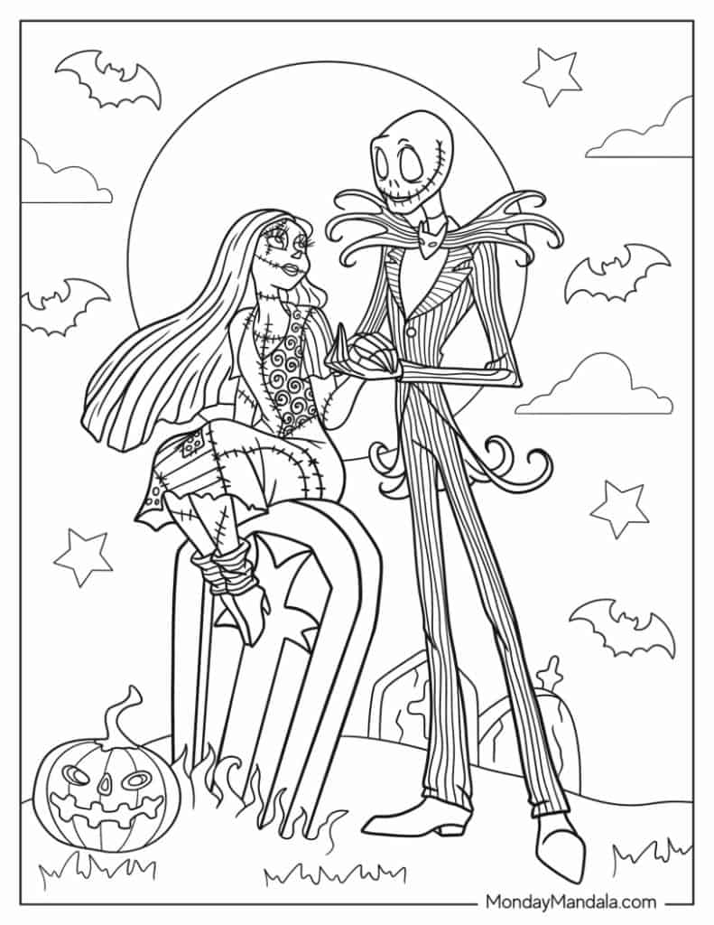 Nightmare before christmas coloring pages free pdfs